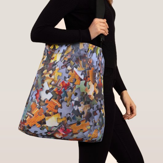 Jigsaw Puzzel Stukken Grappig Crossbody Tas (Dichtbij)
