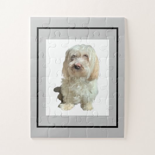 Jigsaw Puzzel Witte Hond (Verticaal)