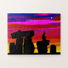 Jigsaw Puzzel Woestijn Zonsondergang w / Coyote