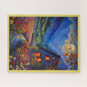 JIGSAW PUZZLE - Cabin in the Country with Flowers Legpuzzel (Horizontaal)