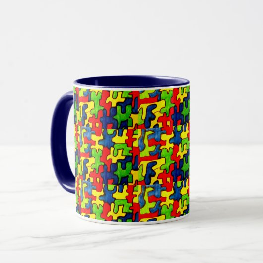 JIGSAW PUZZLE cup Mok (Voorkant links)