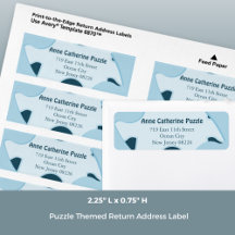 Jigsaw Puzzle Kids Birthday Party Return Address