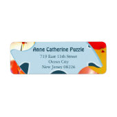 Jigsaw Puzzle Kids Birthday Party Return Address Etiket (Voorkant)