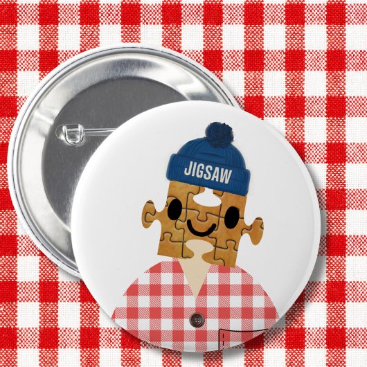 Jigsaw Puzzle persoon spelletjes hoofd Ronde Button 5,7 Cm