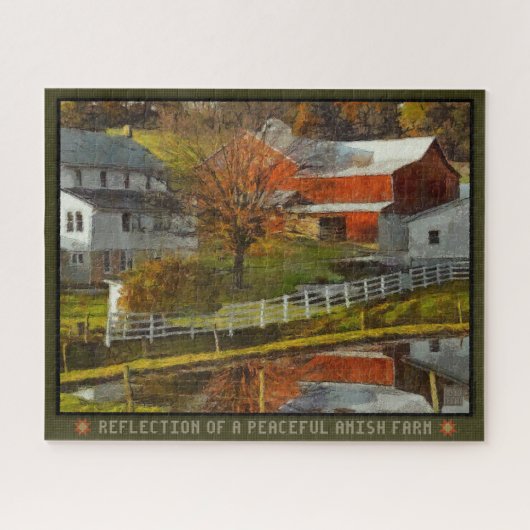 Jigsaw Puzzle Reflection Of A Peaceful Amish Farm Legpuzzel (Horizontaal)