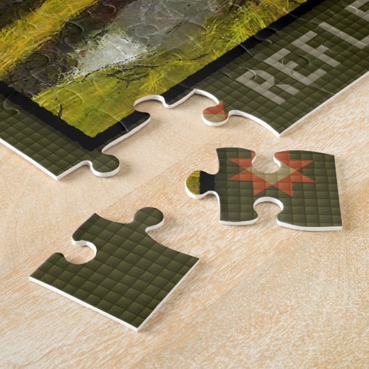 Jigsaw Puzzle Reflection Of A Peaceful Amish Farm Legpuzzel (Zijkant)