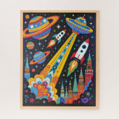 JIGSAW PUZZLE - Retro Space (Great for Beginners!) Legpuzzel (Verticaal)