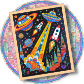 JIGSAW PUZZLE - Retro Space Legpuzzel