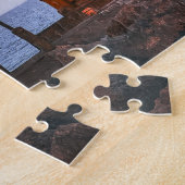 Jigsaw Puzzle Rode Vuurtoren op stormachtige zeeen Legpuzzel (Zijkant)