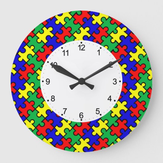Jigsaw Puzzle Seamless Pattern-22675 Grote Klok (Voorkant)