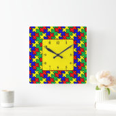 Jigsaw Puzzle Seamless Pattern-22675 Vierkante Klok (Huis)