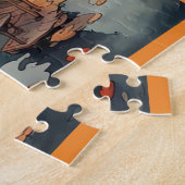 JIGSAW PUZZLE - Small Village on a Creek in Fall Legpuzzel (Zijkant)