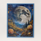 JIGSAW PUZZLE - The Moon Over Mountains & Creek Legpuzzel (Verticaal)