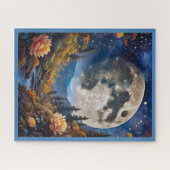 JIGSAW PUZZLE - The Moon Over Mountains & Creek Legpuzzel (Horizontaal)