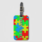 Jigsaw Puzzle Theme Personalized  Bagagelabel (Voorkant (verticaal))