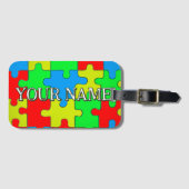 Jigsaw Puzzle Theme Personalized  Bagagelabel (Voorkant (horizontaal))