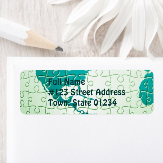 Jigsaw Puzzle Wereld Mailing Label (Insitu)