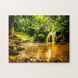 Jigsaws Janet's Foss waterval Noord-Yorkshire. Legpuzzel