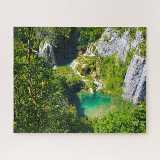 Jigsaw's Plitvice meren Kroatië. Legpuzzel (Horizontaal)