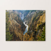 Jigsaws Yellowstone River Waterfall Wyoming. Legpuzzel (Horizontaal)