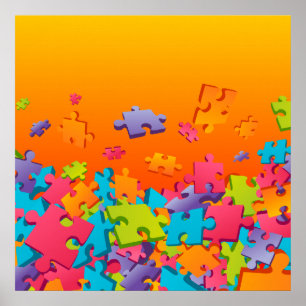 Jigzaadpatroon cartoon poster