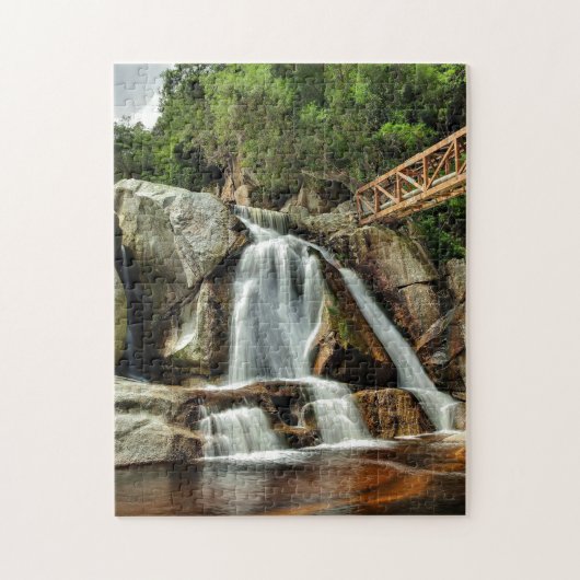 Jigzaag Africa Waterfall Oranje Water. Legpuzzel (Verticaal)