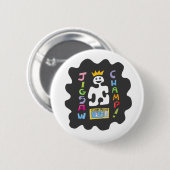 Jigzaag champ pin badge for jigzaag puzzle ronde button 5,7 cm (Voorkant /achterkant)