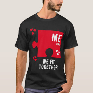 Jigzaag Heart WE PASSEN SAMEN Valentijn T-shirt