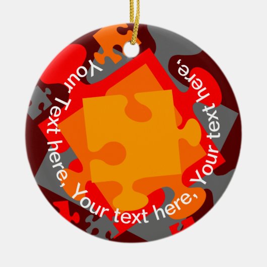 Jigzaag Jumble Keramisch Ornament (Voorkant)