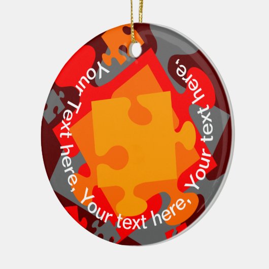 Jigzaag Jumble Keramisch Ornament (Links)