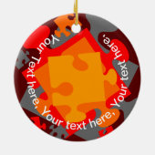 Jigzaag Jumble Keramisch Ornament (Achterkant)