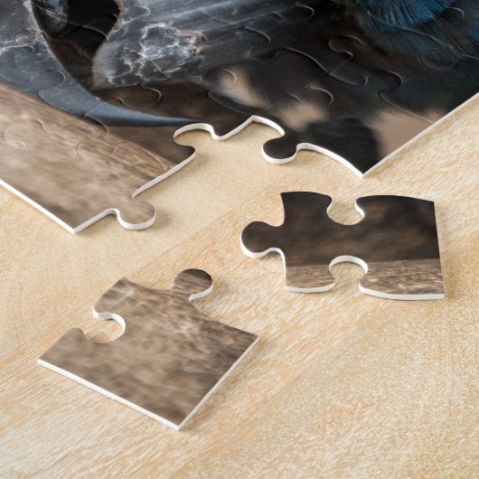 Jigzaag puzzel schatblauwe Hyacinth Macaw parrot Legpuzzel (Zijkant)