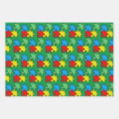 Jigzaag puzzelstukjes ontwerpen papierbladen ompak inpakpapier vel (Voorkant 3)