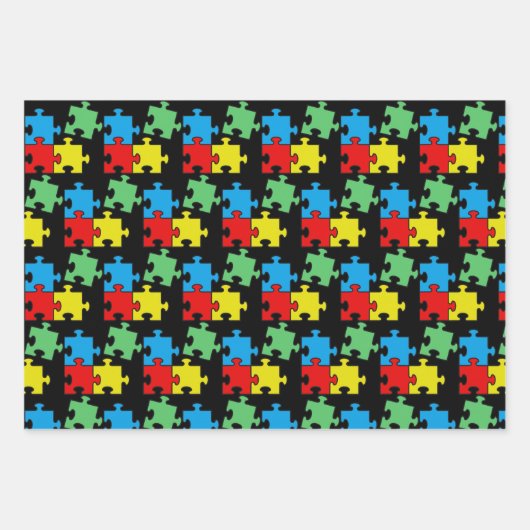 Jigzaag puzzelstukjes ontwerpen papierbladen ompak inpakpapier vel (Voorkant 2)