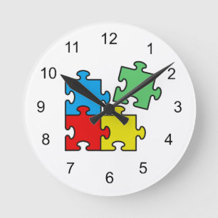 Jigzaag puzzelstuksklok ronde klok