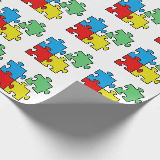 Jigzaag puzzelstukvormig ontwerppapier cadeaupapier (Hoek)