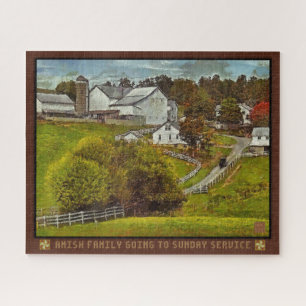 Jigzaag puzzle Amish Buggy Life in the Slow Lane Legpuzzel
