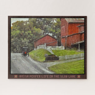 Jigzaag Puzzle Amish geeft de voorkeur aan het lev Legpuzzel