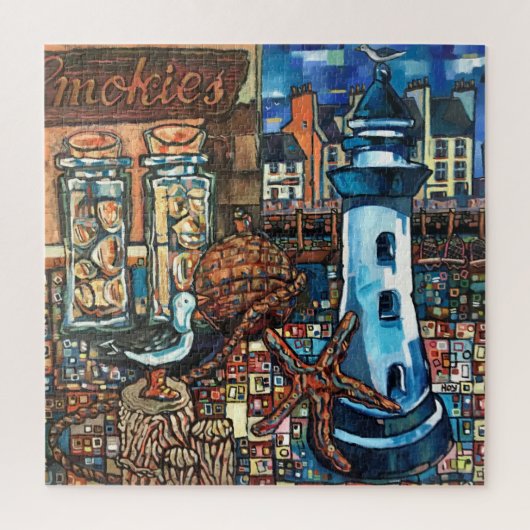 Jigzaag Puzzle - Arbroath Harbour Legpuzzel (Verticaal)