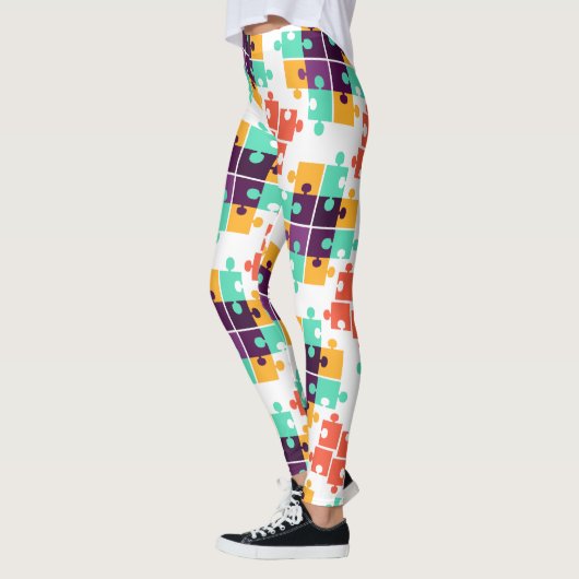 Jigzaag Puzzle Autism Pattern Gift Cute Summer Leggings (Links)