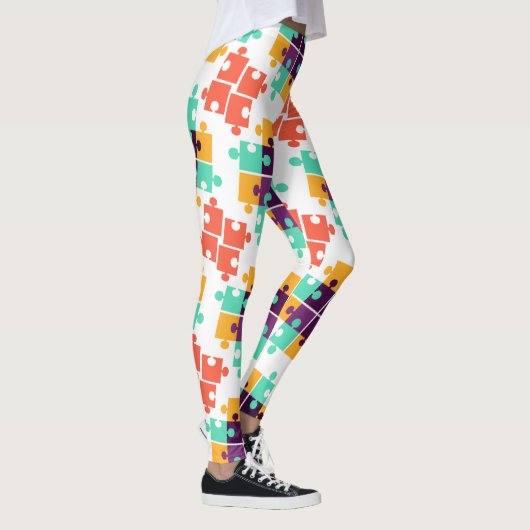 Jigzaag Puzzle Autism Pattern Gift Cute Summer Leggings (Rechts)