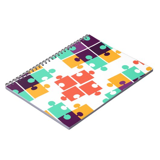 Jigzaag Puzzle Autism Pattern Gift Cute Summer Notitieboek (Linkerzijde)
