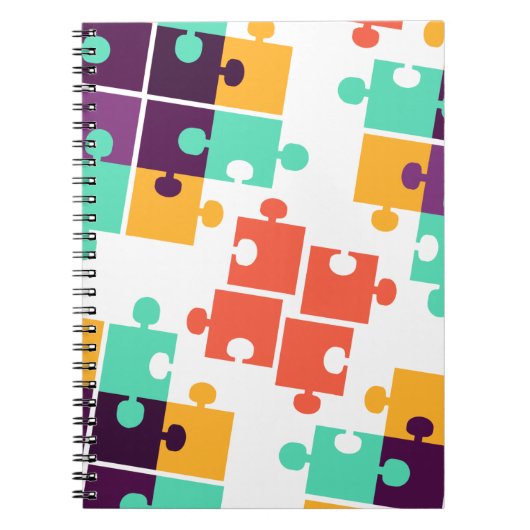 Jigzaag Puzzle Autism Pattern Gift Cute Summer Notitieboek (Voorkant)