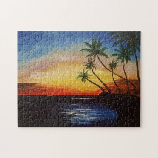 Jigzaag Puzzle Beach Sunset by JPDenyer Legpuzzel (Horizontaal)
