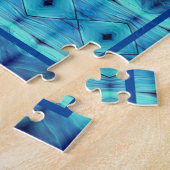 Jigzaag Puzzle Blue Morpho Butterfly Legpuzzel (Zijkant)