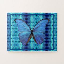 Jigzaag Puzzle Blue Morpho Butterfly Legpuzzel