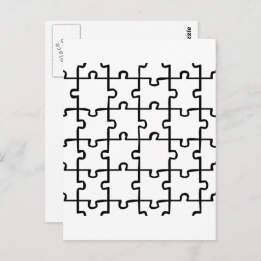 Jigzaag Puzzle Briefkaart (Voorkant / Achterkant)