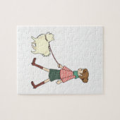 Jigzaag Puzzle Dog Walker Legpuzzel (Horizontaal)