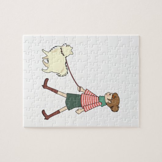 Jigzaag Puzzle Dog Walker Legpuzzel (Horizontaal)