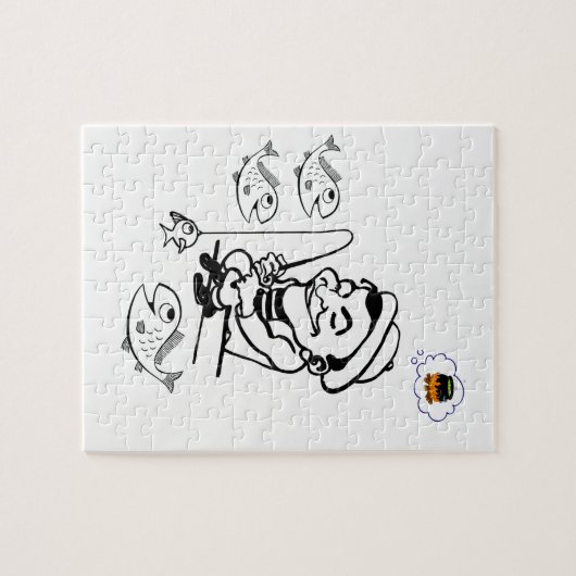 Jigzaag Puzzle Fisherman Legpuzzel (Horizontaal)